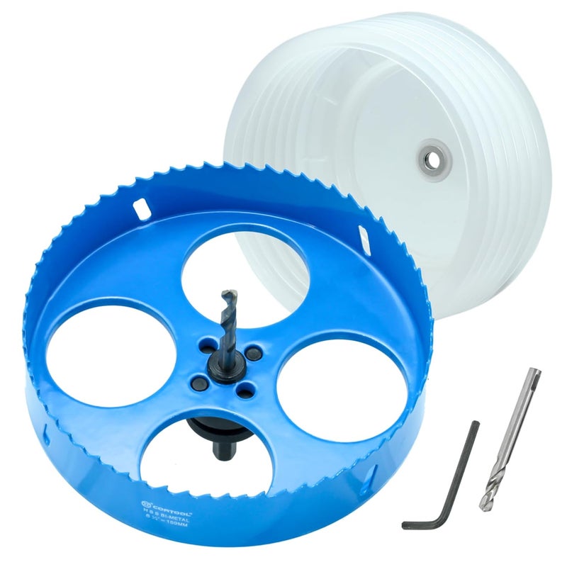 Cortool 6.25 Hole Saw for Recessed Lights, 6-1/4 Hole Saw Dust Bowl for Recessed Lighting 6 Inch, with Bi-Metal Wood Metal Drywall Hole Cutter - Image 1